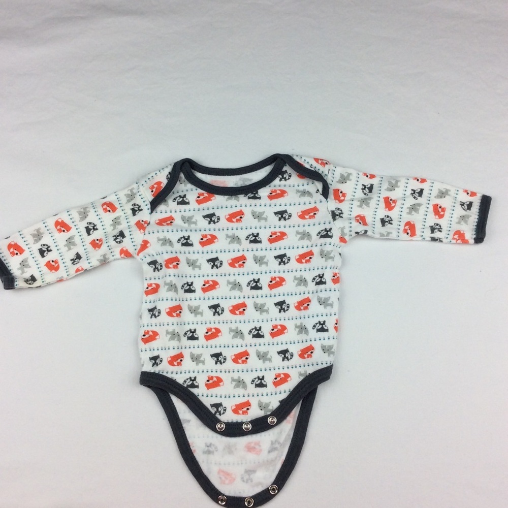 🍼 6/$18 Onesie Long Sleeve Bodysuit w/ Foxes